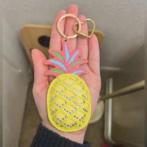 Sparkly faux crystal Pineapple Keychain